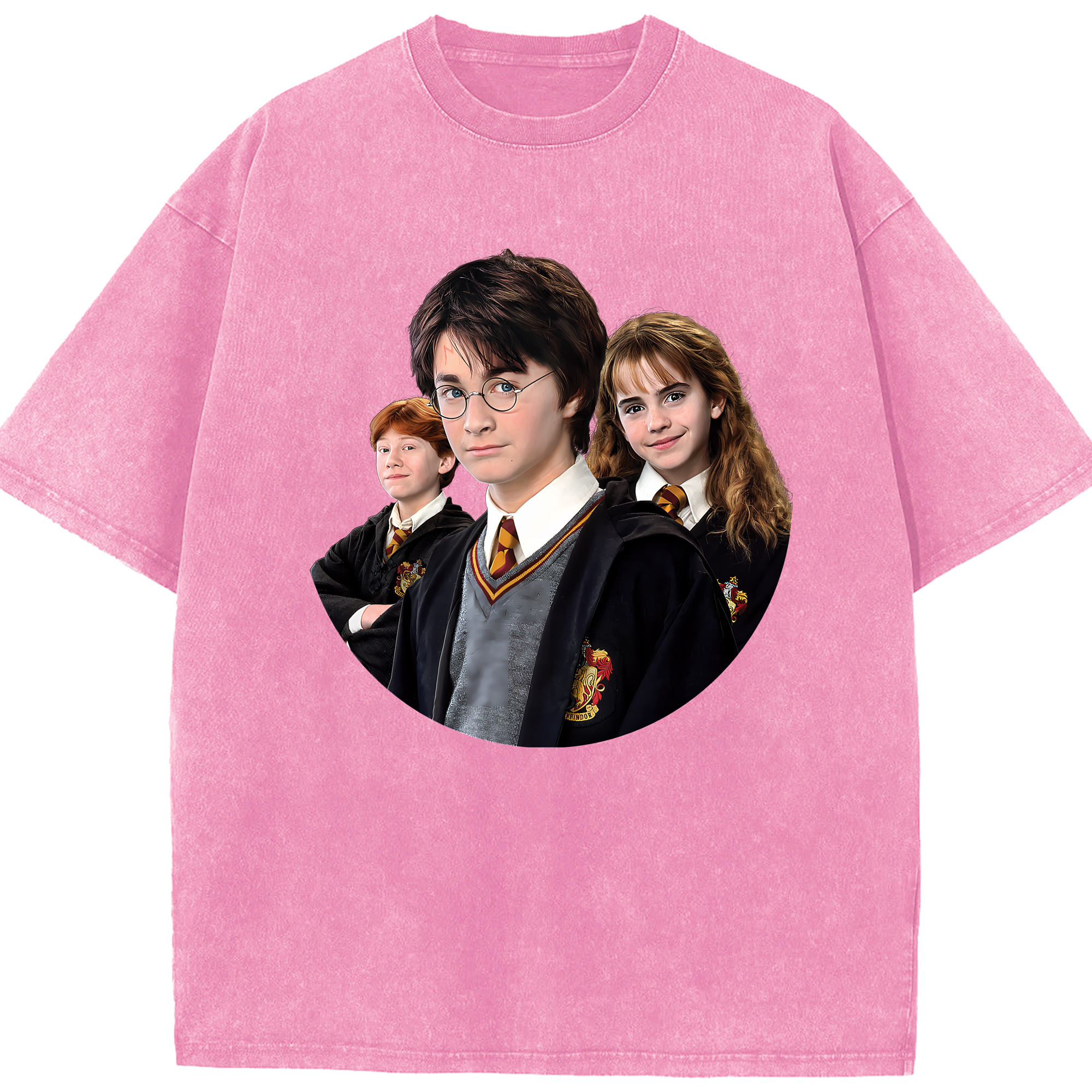 （画像用） Harry Potter ハリー・ポッターシリーズ 綿100% ヴィンテージ風 半袖Tシャツ（フロントプリント）